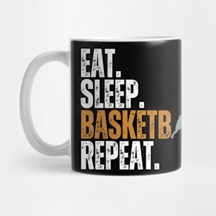 Eat Sleep Basketball Repeat Retro Vintage Boy Kid Men Women Mug